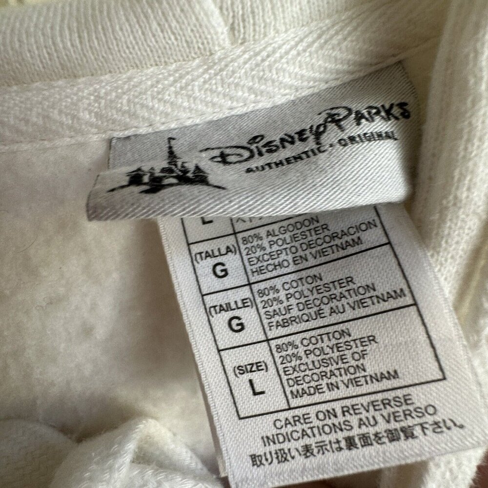 Disney Parks Disneyland‎ Resorts Hoodie Womens Large White Pullover Sweatshirt - Picture 5 of 7